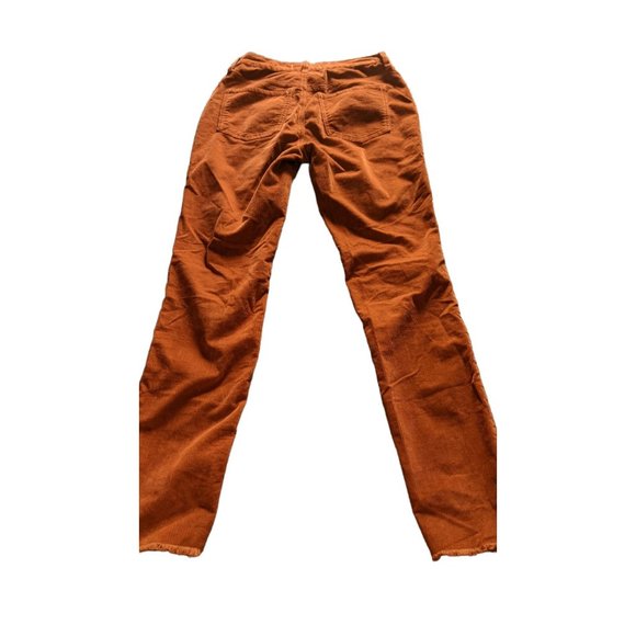 We the Free Rust Orange Corduroy High Waisted Skinny Leg Raw Hem Pants Size 26 - Picture 2 of 9